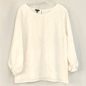 Talbots 3/4 Sleeve Embroidered Blouse